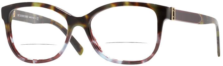 Square Green/Blue Havana Burberry 2252 Bifocal View #1
