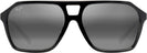 Aviator,Square Black Gloss Crystal Interior w/Neutral Grey Maui Jim Wedges 880 View #2