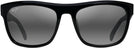 Rectangle Black Crystal Interior w/Neutral Grey Lenses Maui Jim S-Turns 872 View #2