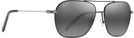 Aviator,Square Black with Silver Stripe/Neutral Grey Lens Maui Jim Mano 877 View #1