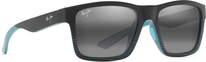 Rectangle Black With Teal Stripes/Neutral Grey Maui Jim The Flats 897 View #1