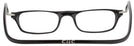 Rectangle Black CliC Magnetic Reading Glasses: Single Vision Half Frame View #4