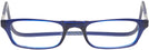 Rectangle Matte Blue CliC Magnetic Reading Glasses: Single Vision Half Frame View #2
