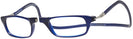 Rectangle Matte Blue CliC Magnetic Reading Glasses: Single Vision Half Frame View #1