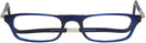 Rectangle Matte Blue CliC Reader XXL Single Vision Half Frame View #2