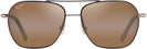 Aviator,Square Dark Brown Gold Stripe w/HCL Bronze Lens Maui Jim Mano 877 View #2