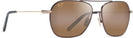 Aviator,Square Dark Brown Gold Stripe w/HCL Bronze Lens Maui Jim Mano 877 View #1