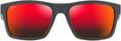 Rectangle Dark Grey With Brick Red/Hawaii Lava Maui Jim The Flats 897 View #2