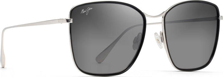 Square Gloss Black With Silver/Neutral Grey Maui Jim Tiger Lily 561 View #1