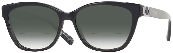 Rectangle Black Coach 6120 w/ Gradient Bifocal Reading Sunglasses View #1