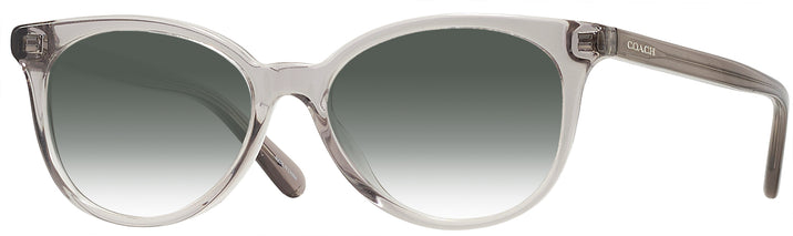 Round Transparent Grey Coach 6138U Progressive Reading Sunglasses w/ Gradient View #1