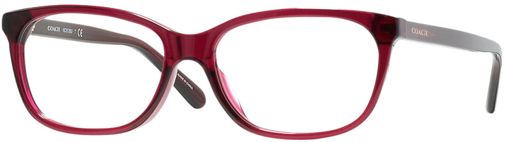 Square Transparent Burgundy Coach 6139U Single Vision Full Frame View #1