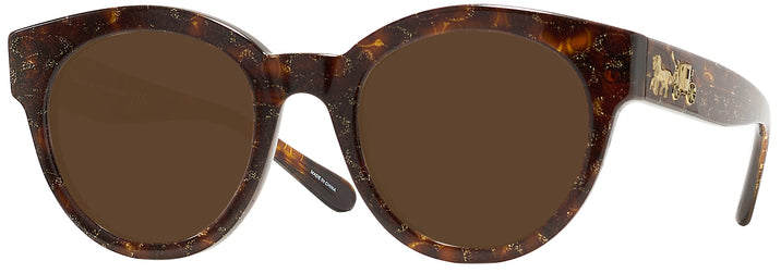 Round Tortoise Glitter Coach 8265 Progressive Reading Sunglasses View #1