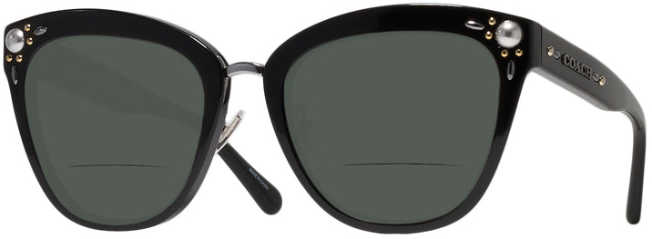 Cat Eye Black Coach 8266H Bifocal Reading Sunglasses View #1