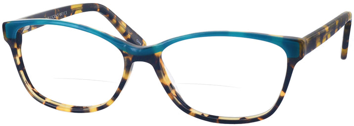 Rectangle Blue Tortoise/teal Millicent Bryce 146 Bifocal View #1