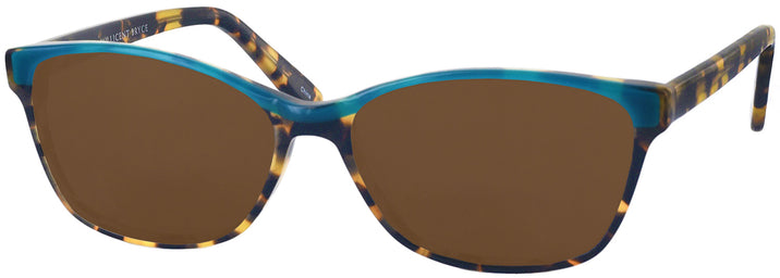 Rectangle Blue Tortoise/teal Millicent Bryce 146 Progressive No Line Reading Sunglasses View #1