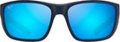 Rectangle Matte Dark Navy With Black Rubber/Blue Hawaii Lens Maui Jim Amberjack 896 View #2