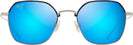 Square Matte Silver w/Blue Hawaii Lenses Maui Jim Moon Doggy 874 View #2