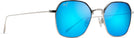 Square Matte Silver w/Blue Hawaii Lenses Maui Jim Moon Doggy 874 View #1