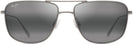 Aviator Matte Titanium/Grey Lens Maui Jim Mikioi 887 View #2