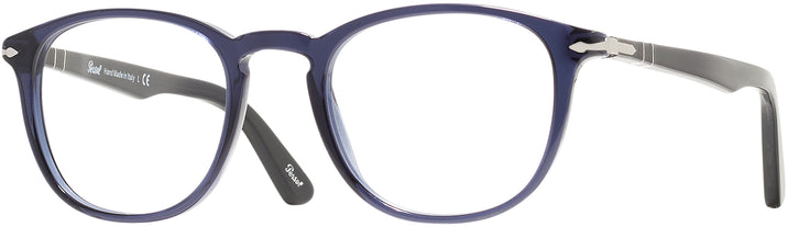 Round Trans Blue Persol 3143VL Single Vision Full Frame w/ FREE NON-GLARE View #1