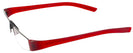 Rectangle Carbon/Red Porsche 8801 Single Vision Half Frame View #3