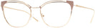 Cat Eye Beige/pink Gold Prada 62UV Single Vision Full Frame View #1