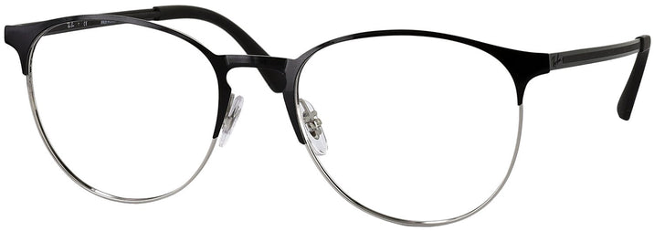 Round Silver On Top Black Ray-Ban 6375 Progressive No Line Bifocal View #1
