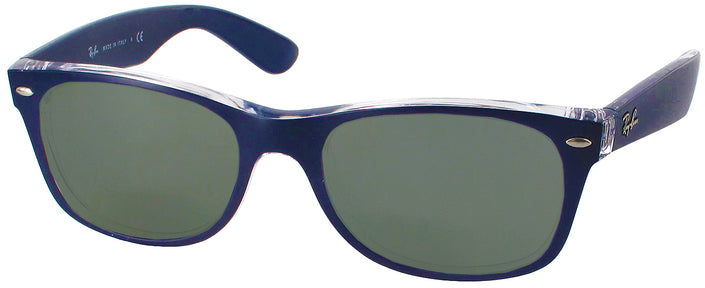 Wayfarer Matte Blue Ray-Ban 2132L Progressive No Line Reading Sunglasses View #1