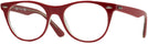 Round Red On Trans Grey Ray-Ban 2185V Progressive No-Lines View #1