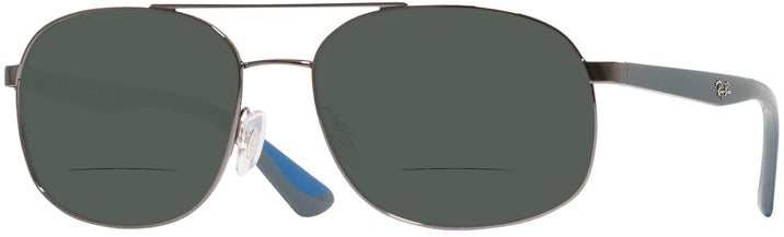 Aviator Gunmetal Ray-Ban 3593 Bifocal Reading Sunglasses View #1