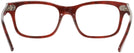 Rectangle Havana Opal Red Ray-Ban 5383L Single Vision Full Frame View #4