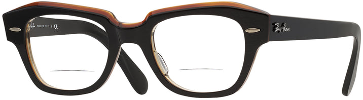 Cat Eye,Unique Black On Transparent Brown Ray-Ban 5486 Bifocal View #1