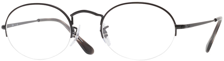 Oval Matte Black Ray-Ban 6547 Computer Style Progressive View #1