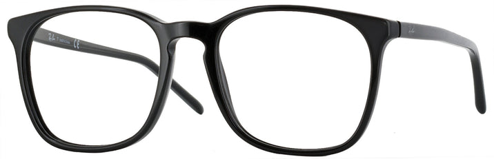 Square Black Ray-Ban 5387 Progressive No-Lines View #1