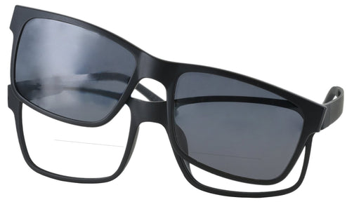 Rectangle Matte Black Seattle Eyeworks 960 with Clip Bifocal View #1