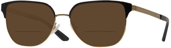 Square Shiny Gold/black Tory Burch 1066 Bifocal Reading Sunglasses View #1