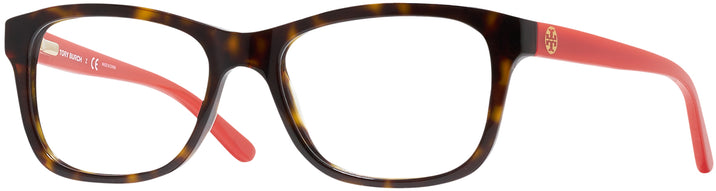 Rectangle Dark Tortoise Tory Burch 2038 Single Vision Full Frame View #1