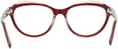 Cat Eye Burgundy Crystal Tod&#39;s 5132 Single Vision Full Frame View #4