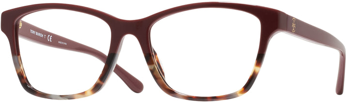 Rectangle Bordeaux Porcini Tortoise Tory Burch 2110U Single Vision Full Frame View #1