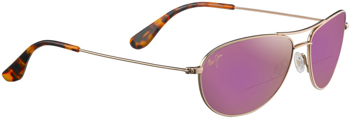 Aviator Gold/pink Mirror Lens Maui Jim Baby Beach 245 Bifocal Reading Sunglasses View #1