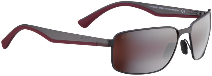  Satin Dark Gunmetal / Rose Lens Maui Jim Backswing 709 View #1