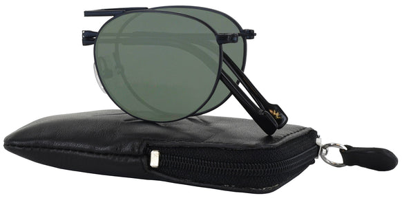 Round Blue Charcoal Bat Wings Vigilance Progressive No Line Reading Sunglasses View #1