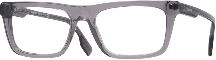 Rectangle Transparent Grey Burberry 2298 Single Vision Full Frame View #1