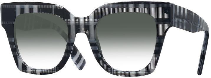 Oversized,Square Check White/black Burberry 4364 w/ Gradient Progressive No Line Reading Sunglasses View #1