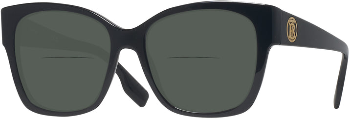 Square Black Burberry 4345 Bifocal Reading Sunglasses View #1