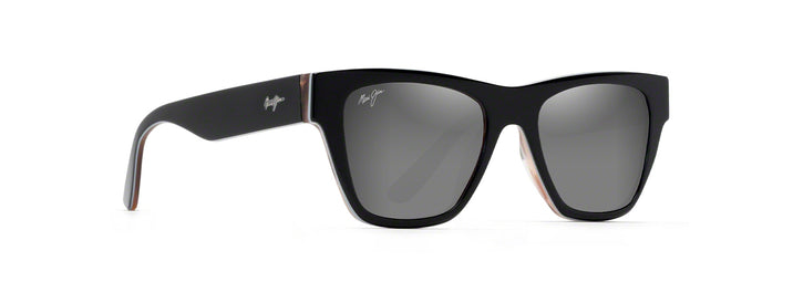 Cat Eye Black and Tan/Silver to Black Mirror Maui Jim Ekolu 867 View #1