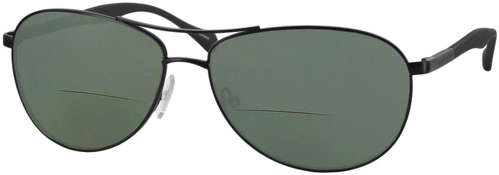 Aviator Matte Black Hugo Boss 0824-S Bifocal Reading Sunglasses with Polarized View #1