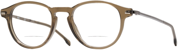 Round Brown Hugo Boss 0932 Bifocal View #1