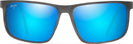 Rectangle Brushed Dark Gunmetal/Blue Hawaii Maui Jim Wana 846 View #2